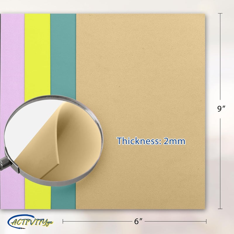 ACTIVITYYA Pastel EVA Foam Sheets, 8 Assorted Colors, 6 x 9 Inch, 2mm Thick – Foam Paper for DIY Arts and Crafts, School Projects, and More – 8 Pack - Image 3